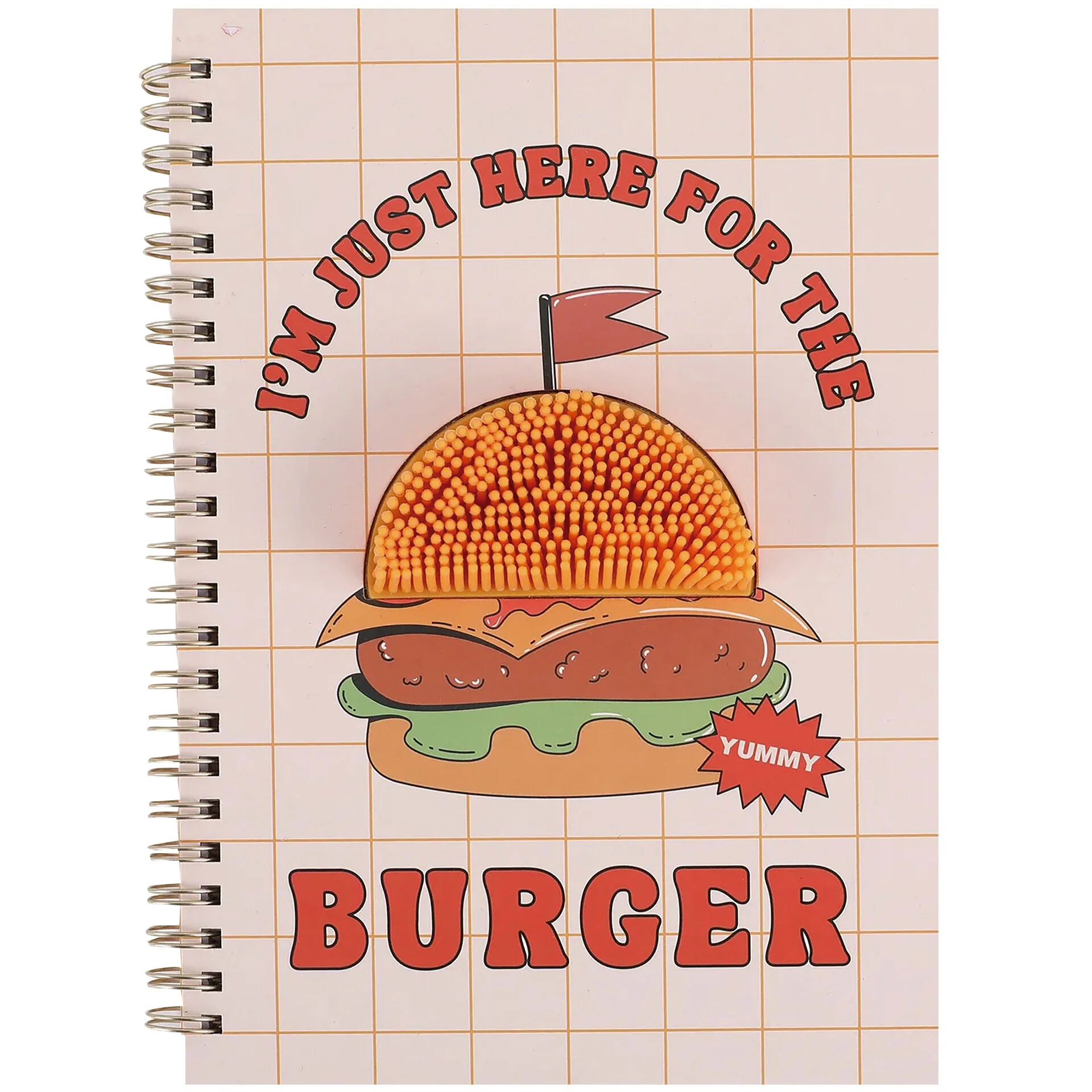 Caderno Espiral Formato A5 Pautado Com Squichy 60 Folhas Fun Food