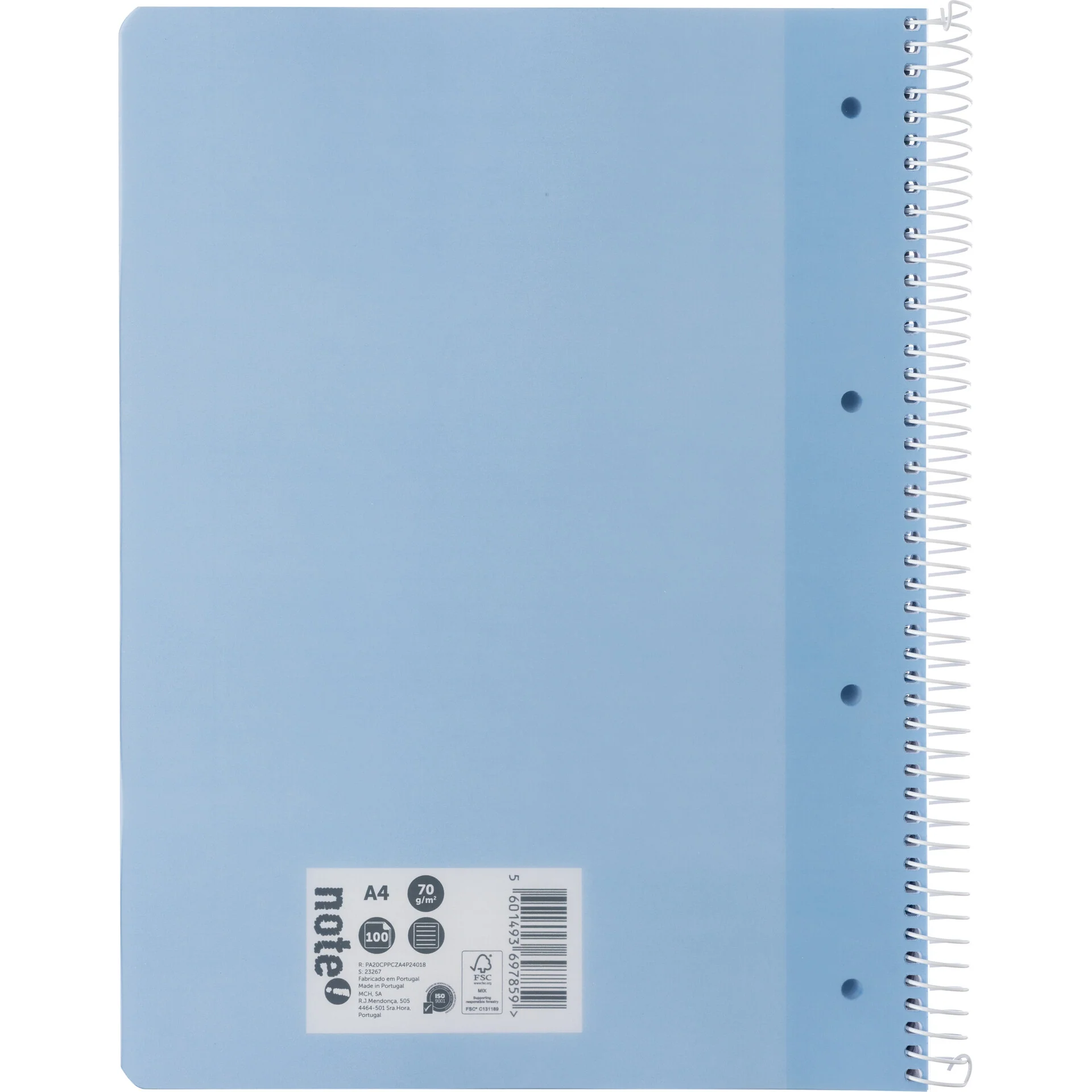 Caderno Espiral A4 Pautado 100 Folhas 70g Azul Claro Note! - Image 3