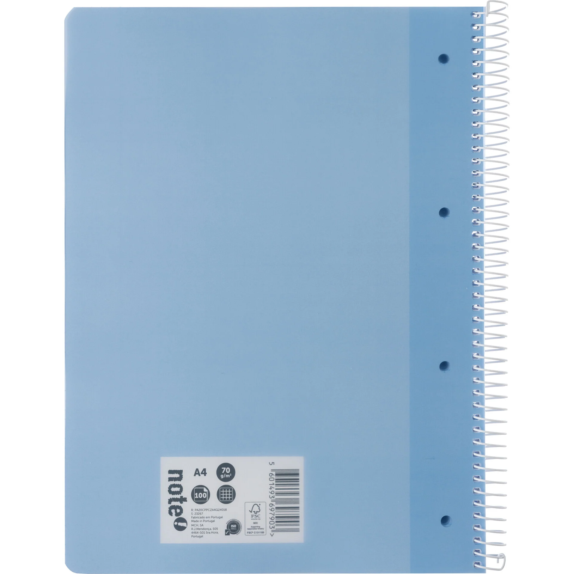 Caderno Espiral A4 Quadriculado 100 Folhas 70g Azul Claro Note! - Image 3
