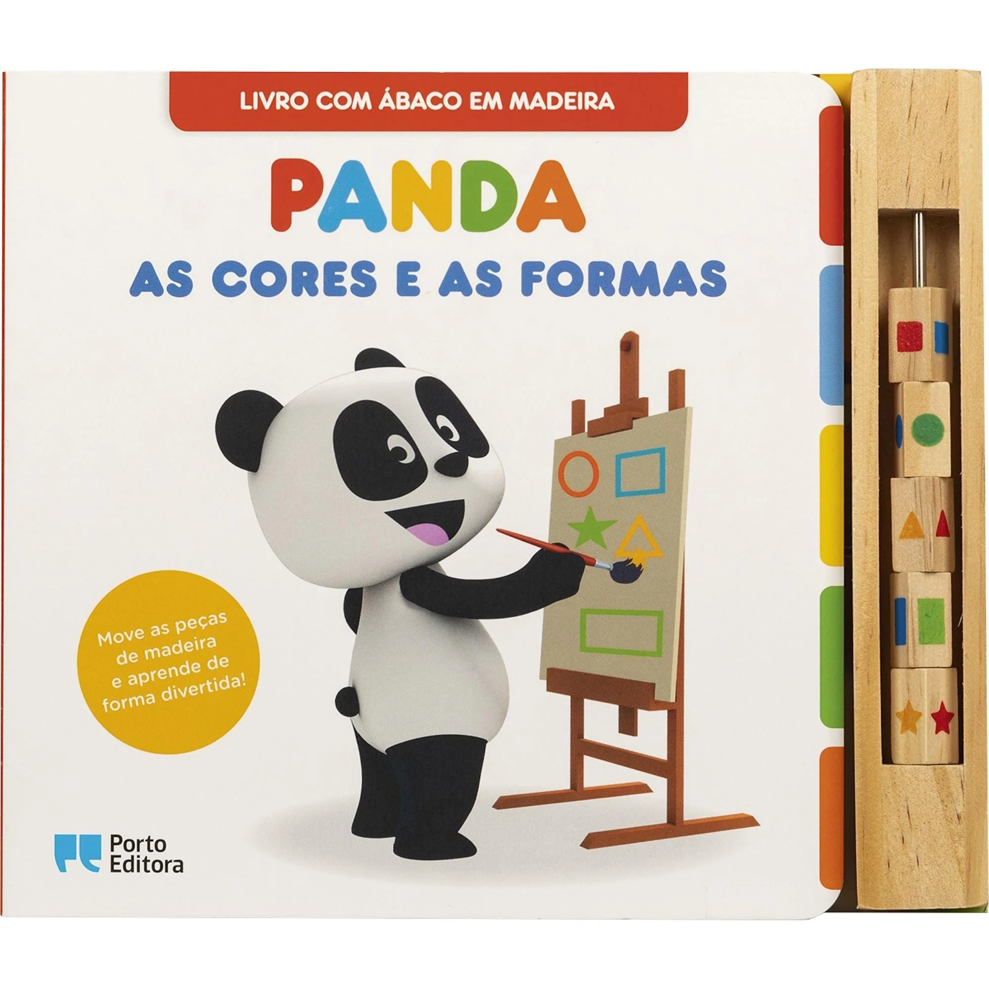 Canal Panda - as Cores e as Formas de Diana Almeida - Livro com Ábaco em Madeira