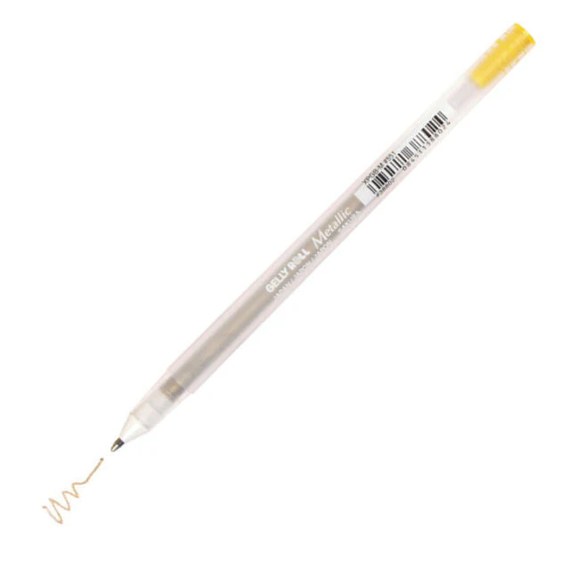 Caneta Gelly Roll Cor Metalica Amarelo Sakura