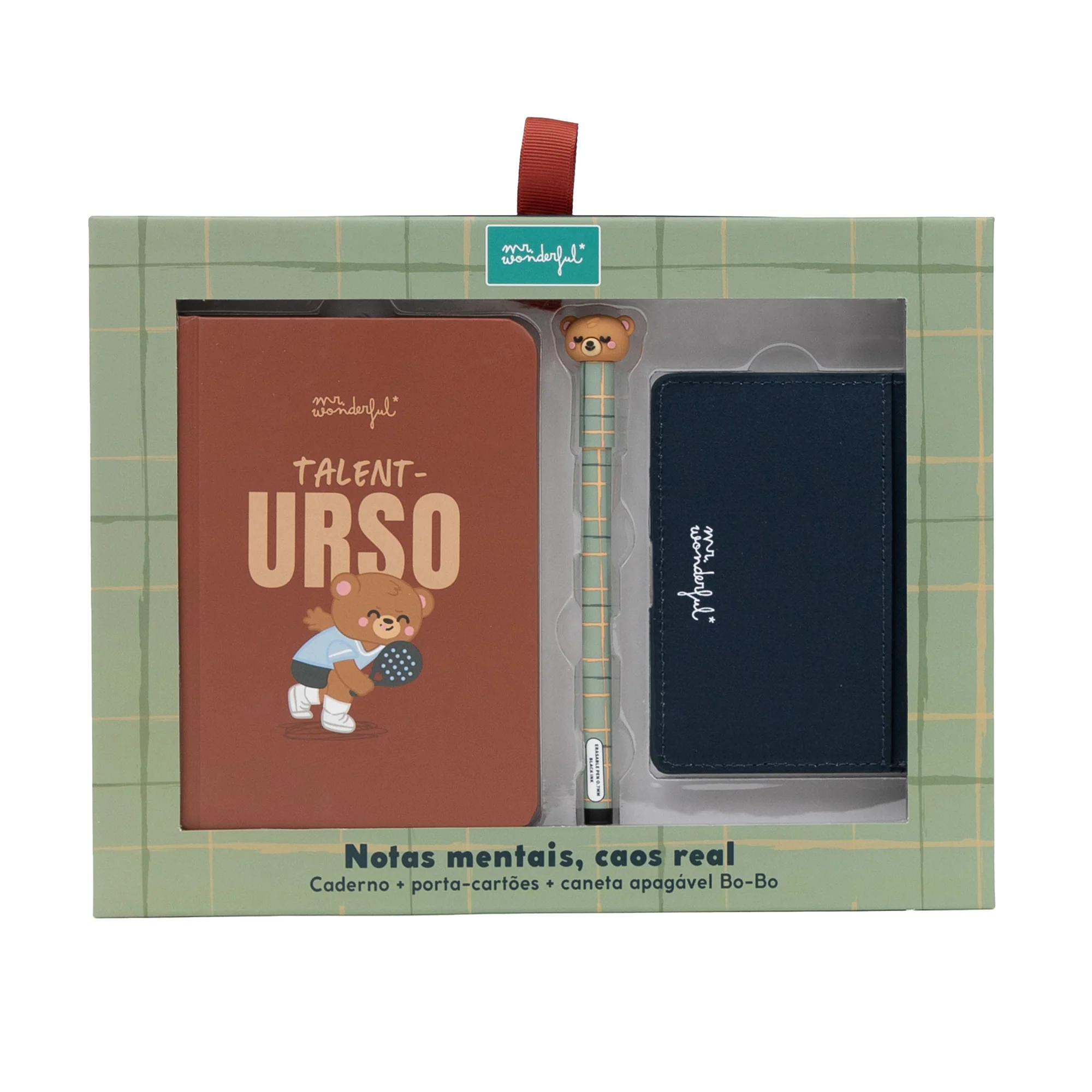 Conjunto A6+Porta Cartões+Caneta Apagável Bo-Bo Urso - Image 4