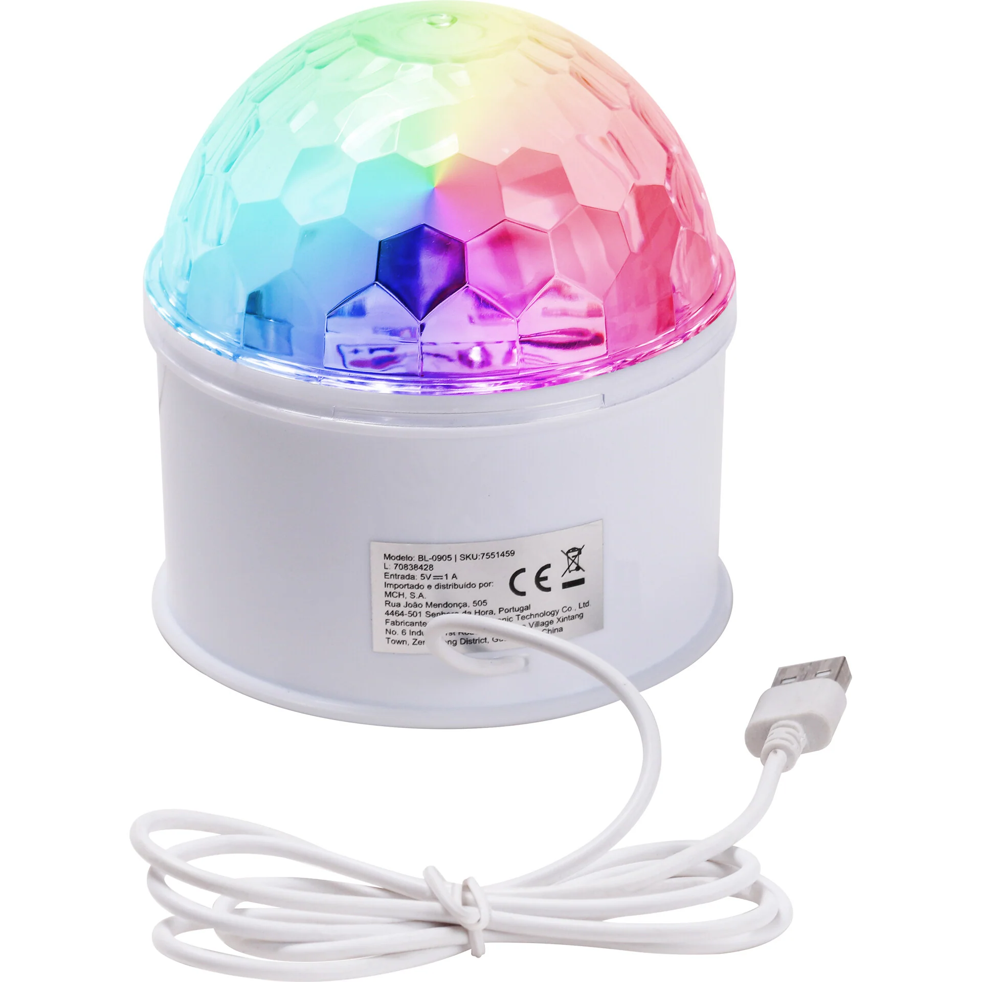 Coluna Sem Fios Bola Led Disco USB - Image 3