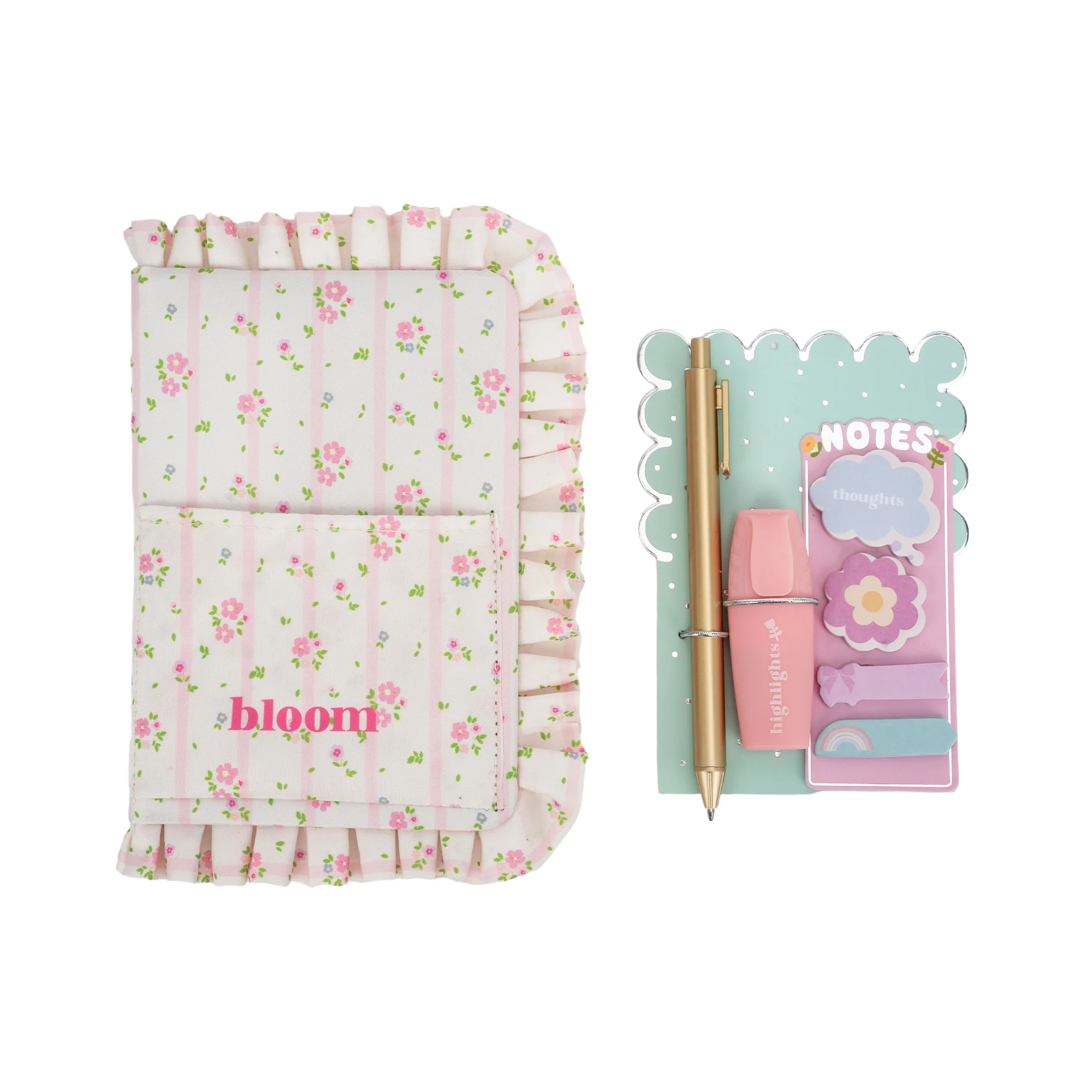 Conjunto Caderno Tecido Com Bolso + Caneta - Image 2