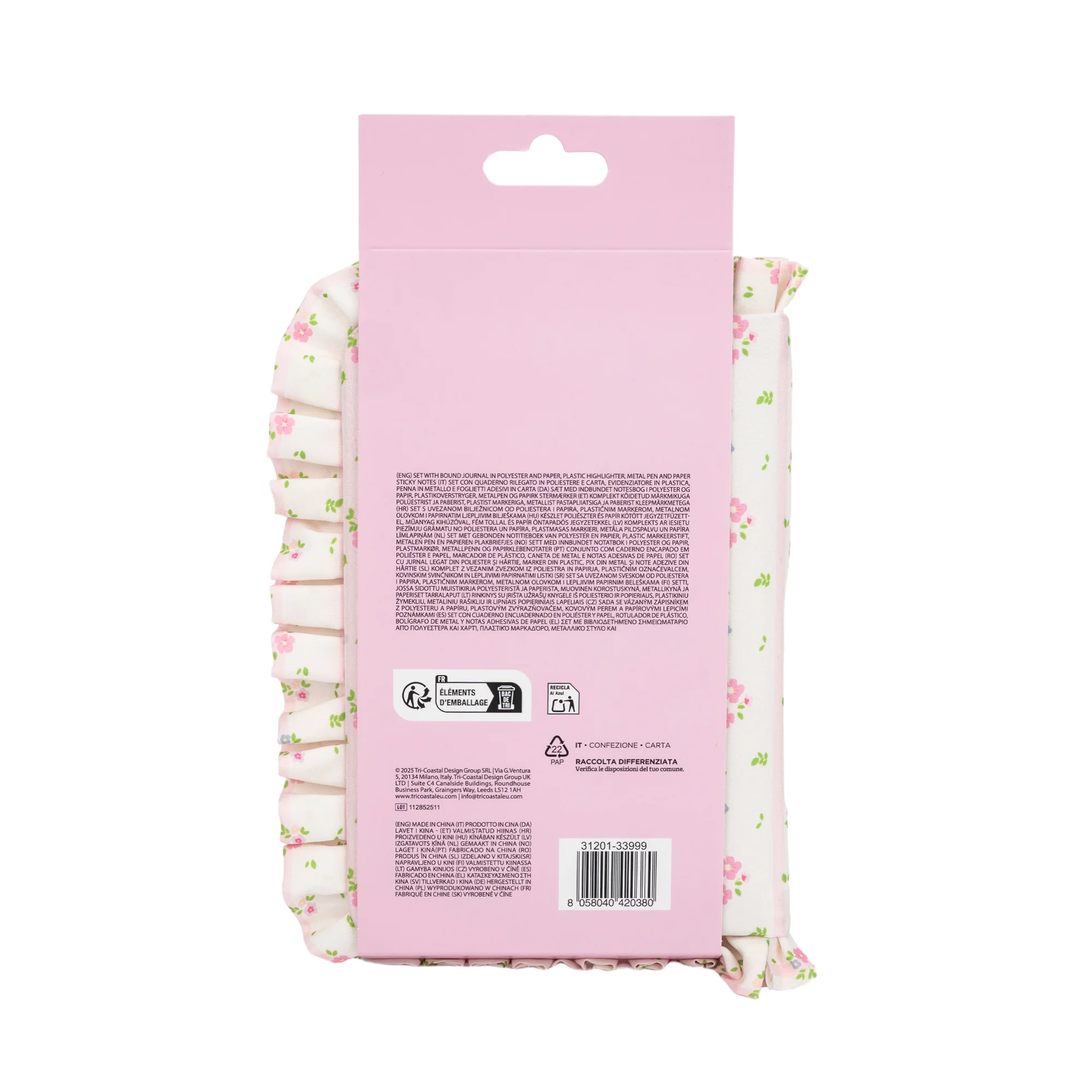Conjunto Caderno Tecido Com Bolso + Caneta - Image 3