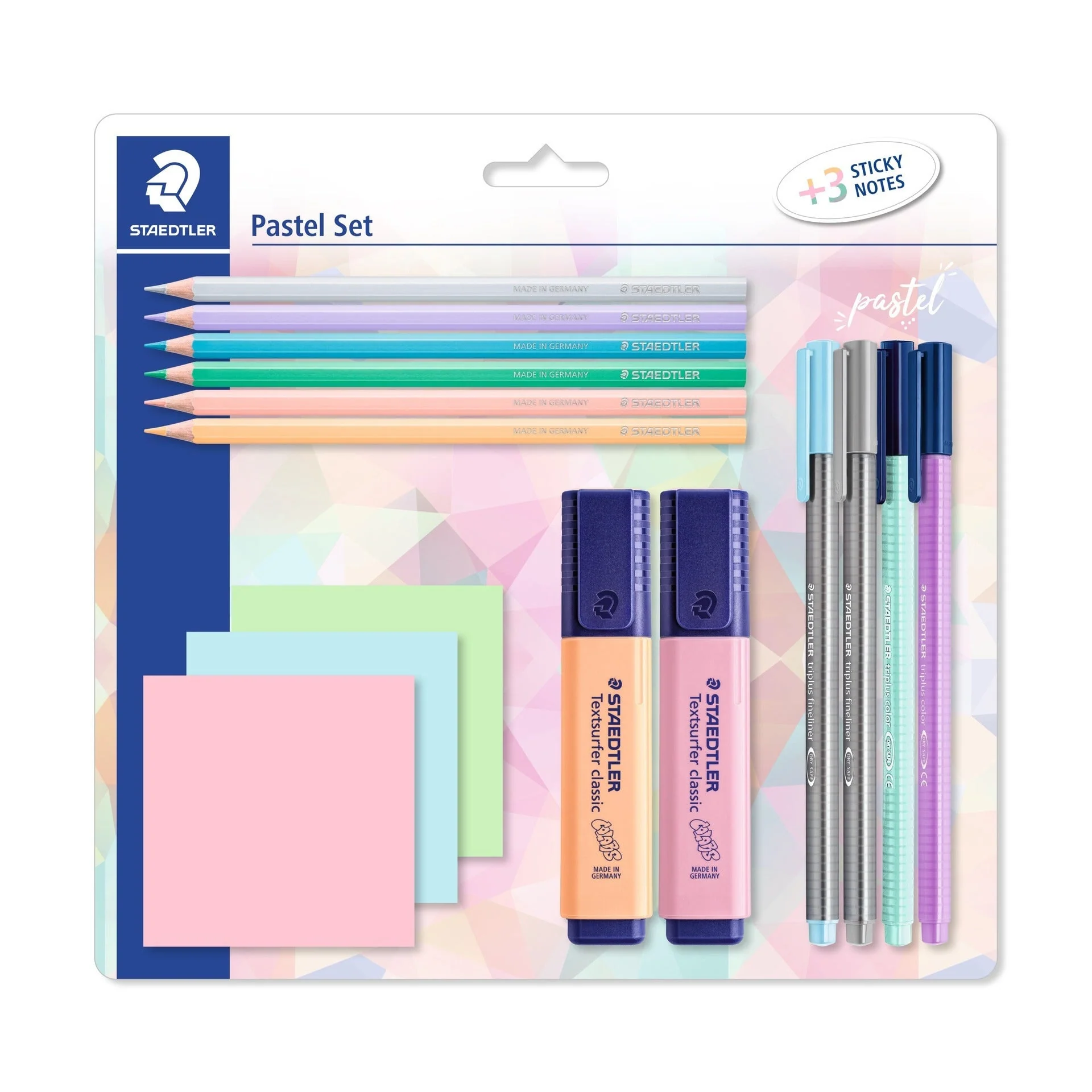 Conjunto Escrita Pastel e Bloco de Notas