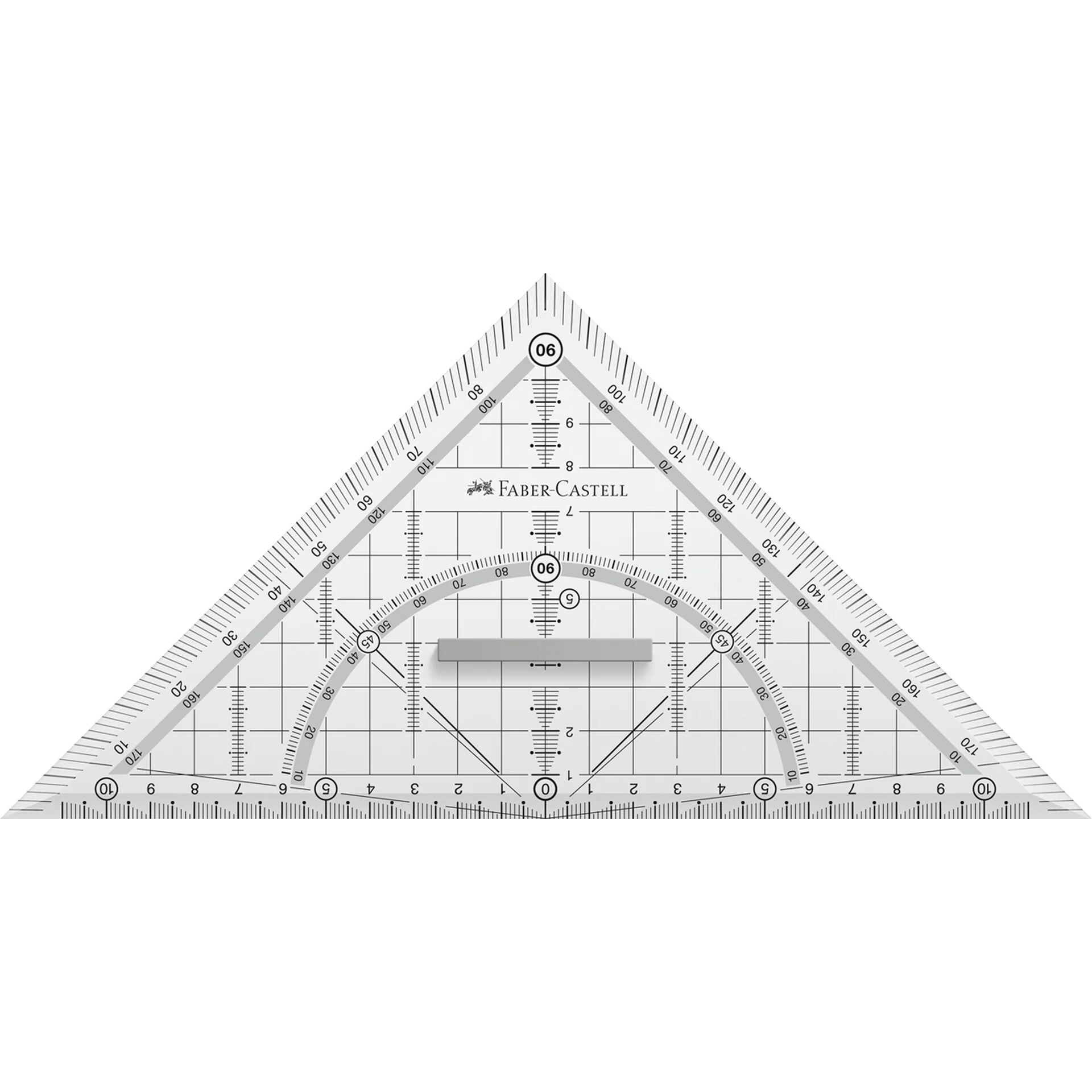 Esquadro Grip Cristal Transparente 22Cm Faber Castell