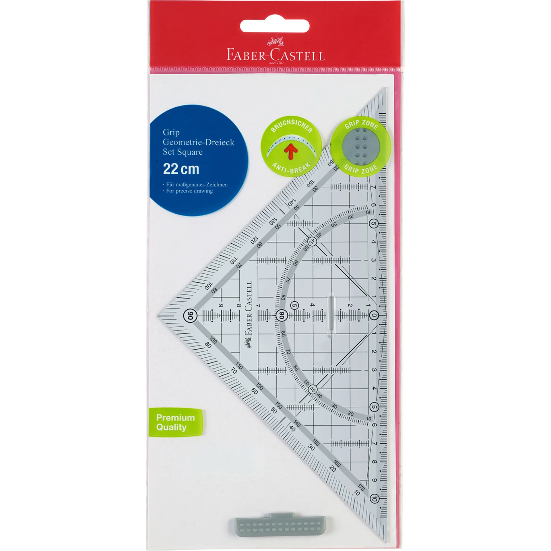 Esquadro Grip Cristal Transparente 22Cm Faber Castell - Image 2