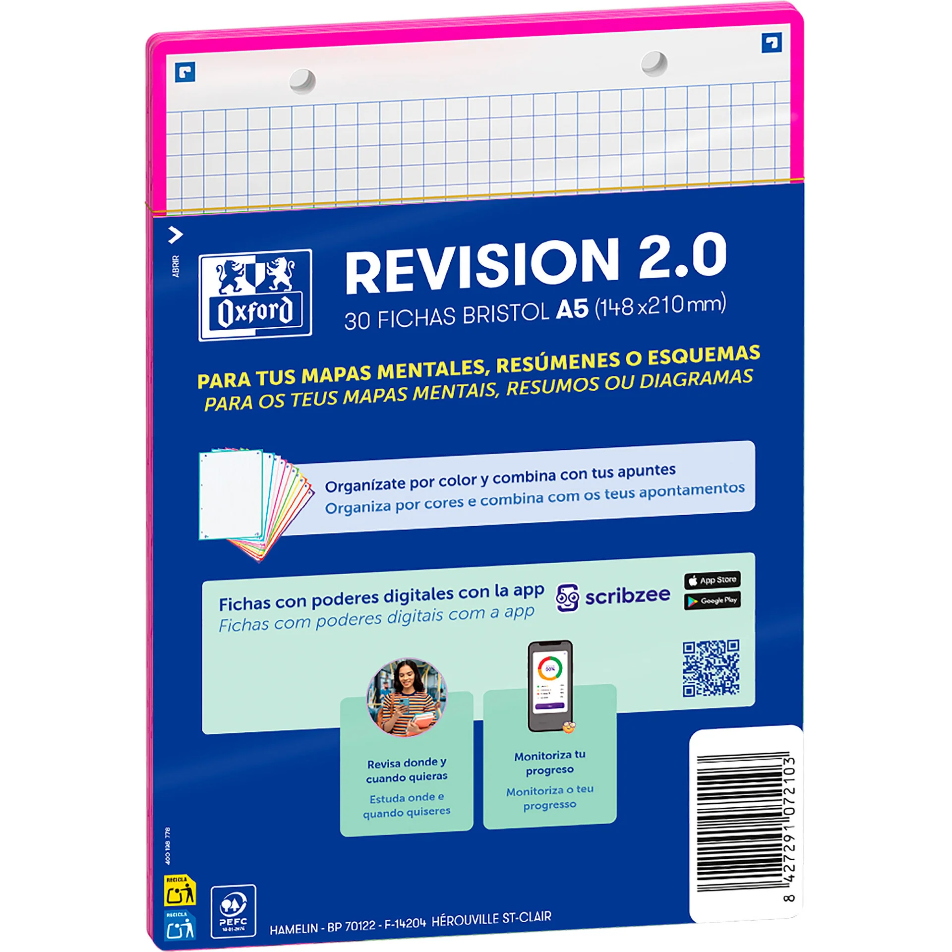 Flashcards 2.0 A5  30 Folhas Fucsia Oxford - Image 2