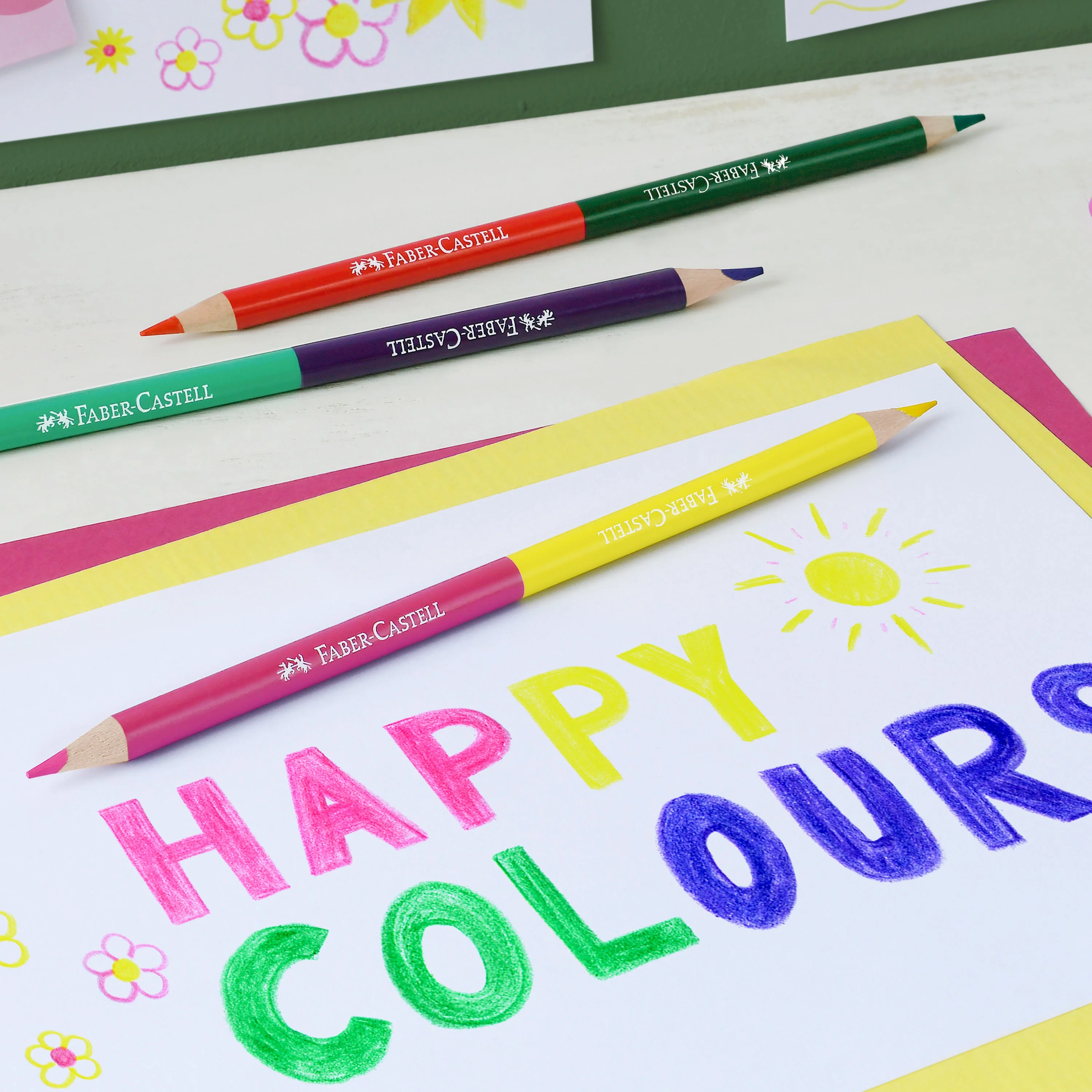 Lápis Cor 24 unidades + 3 Lápis Bicolor + Afia Faber Castell - Image 2