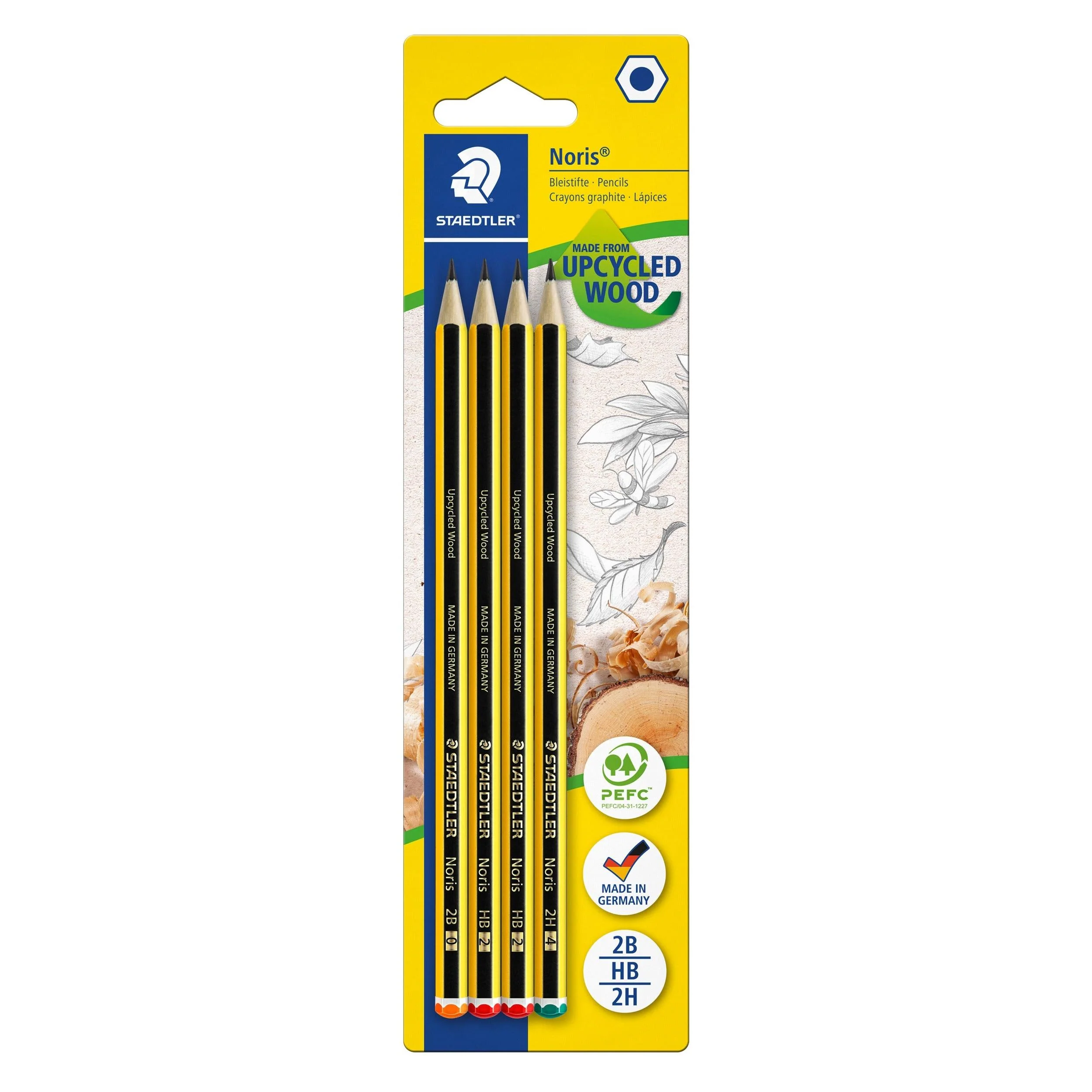 Lápis Noris 4 unidades 2B/HB/2H Staedtler