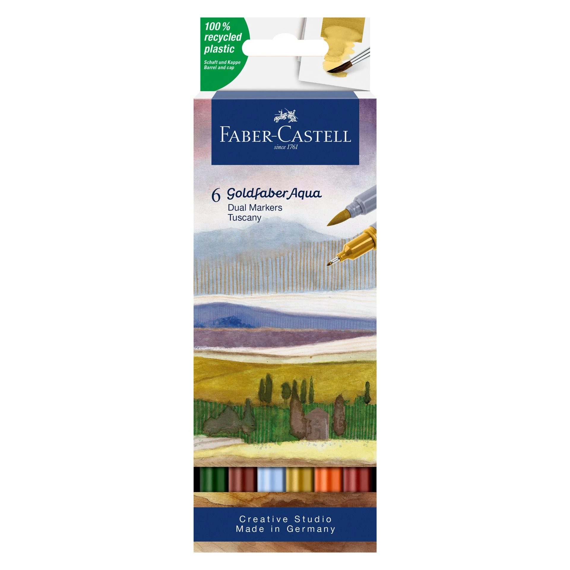 Marcador Duplo Goldfaber Aqua Tuscany 6 unidades