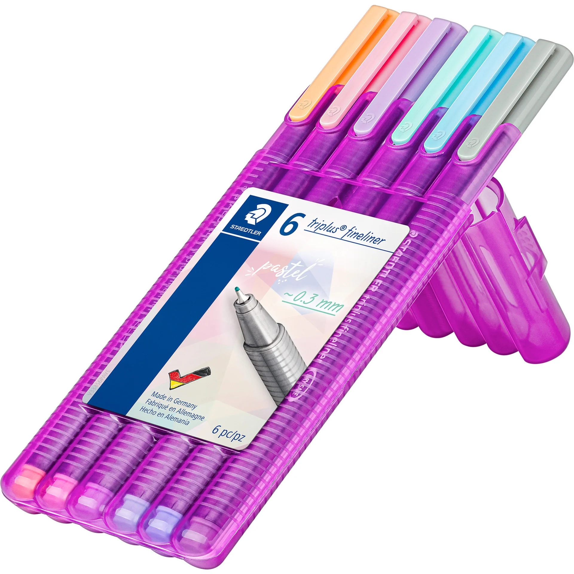 Marcador Escrita Triplus Fineline Pastel 6 Unidades - Image 3