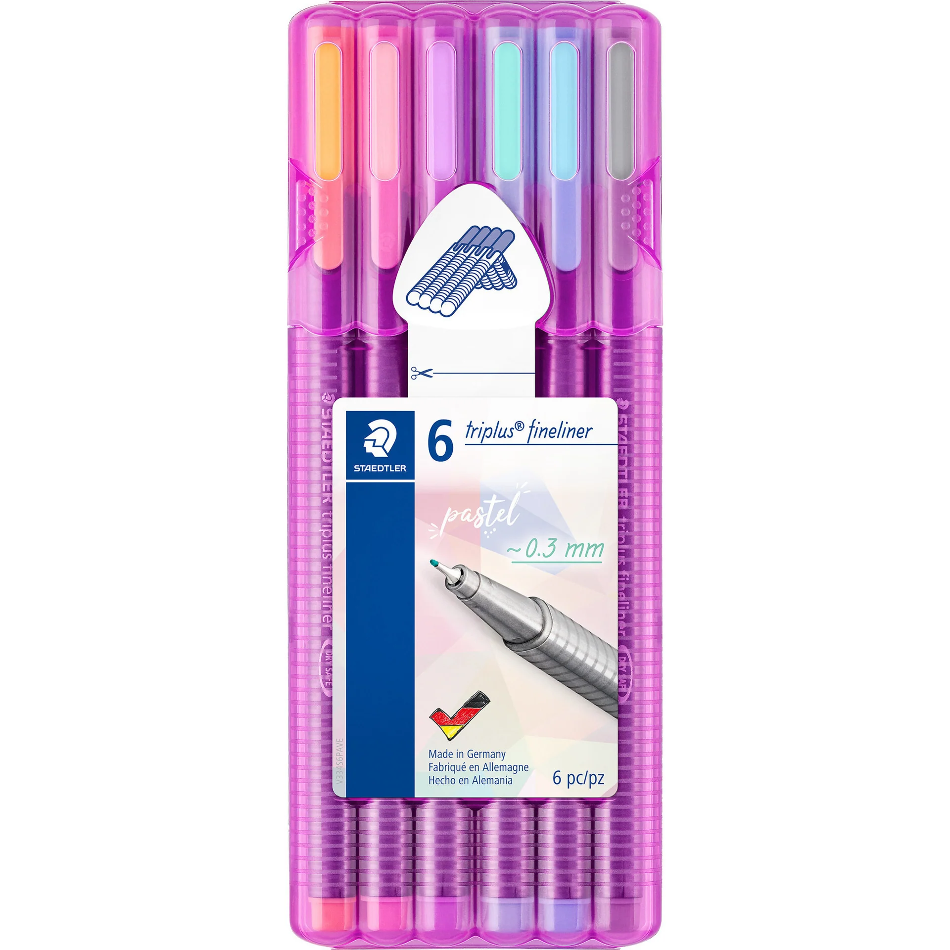 Marcador Escrita Triplus Fineline Pastel 6 Unidades - Image 4