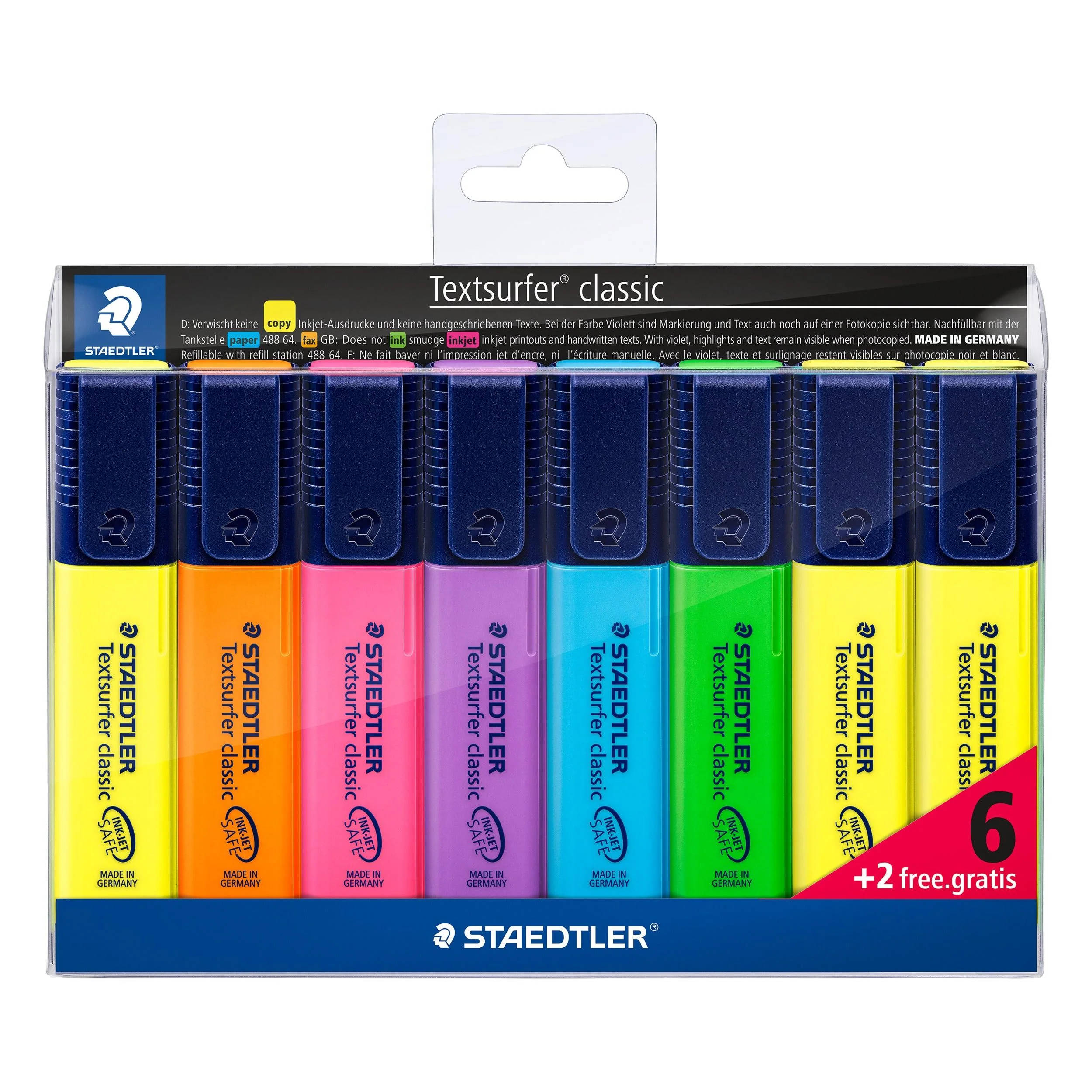 Marcador Fluorescente Textsurfer Classic 6 + 2 unidades Staetler