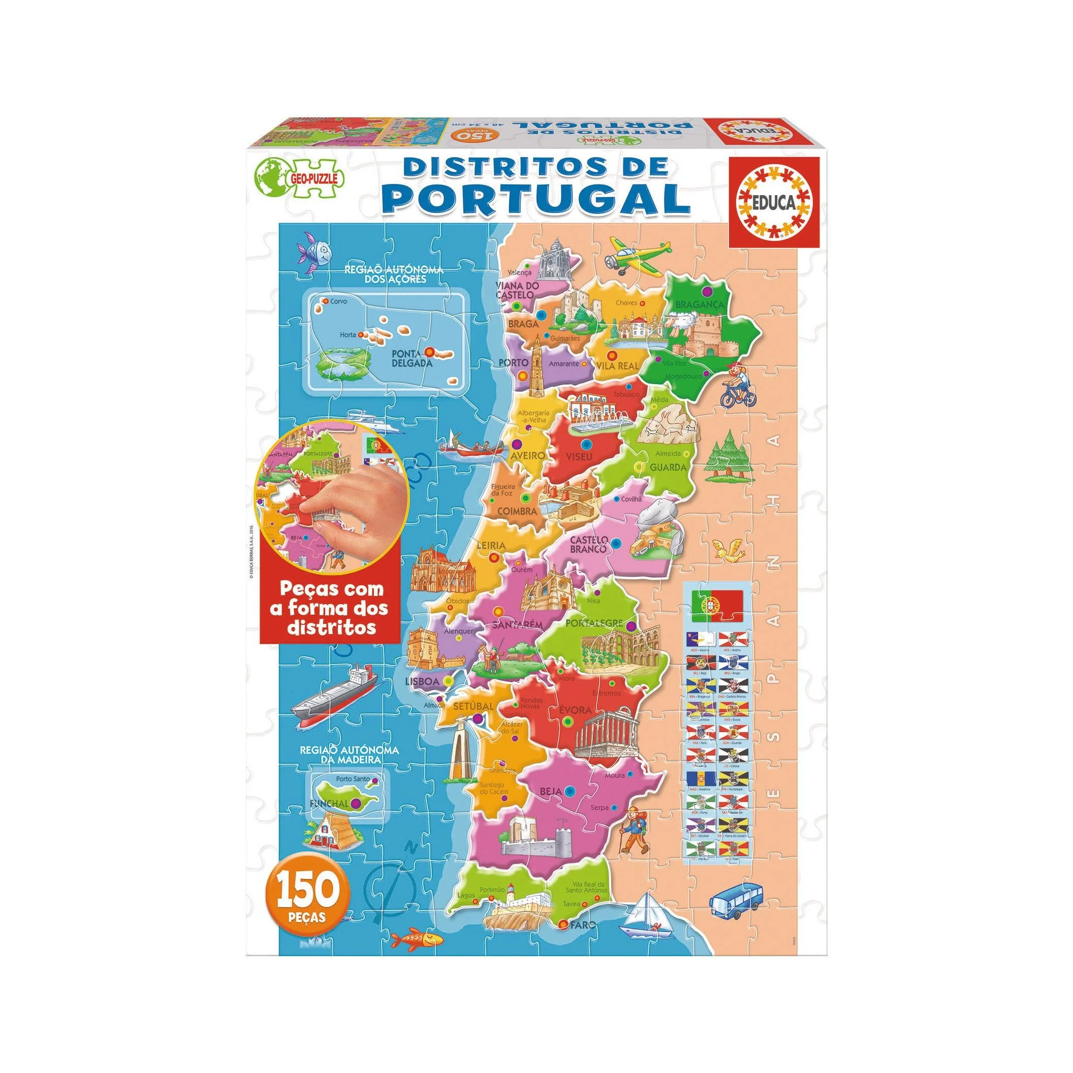 Puzzle Mapa Distritos Portugal 150 Peças
